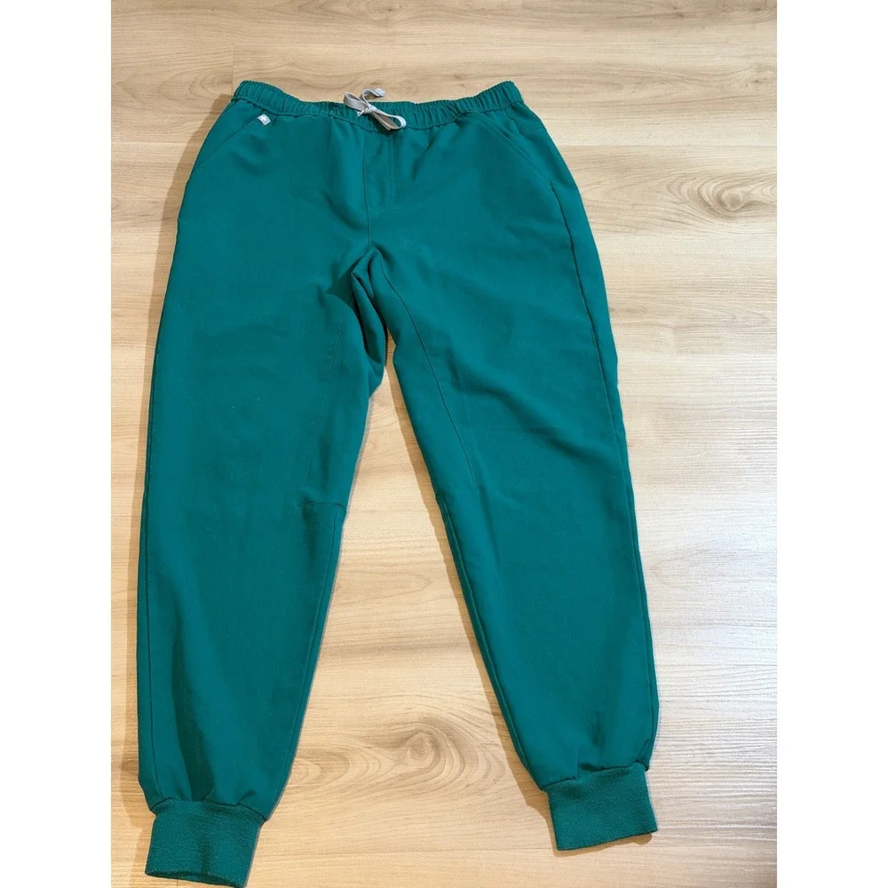 FIGS Tansen Jogger Scrub Pants Men M Green Drawstring Technical Cargo Medical